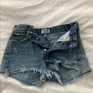 AGOLDE Women's Distressed Denim Shorts - Blue